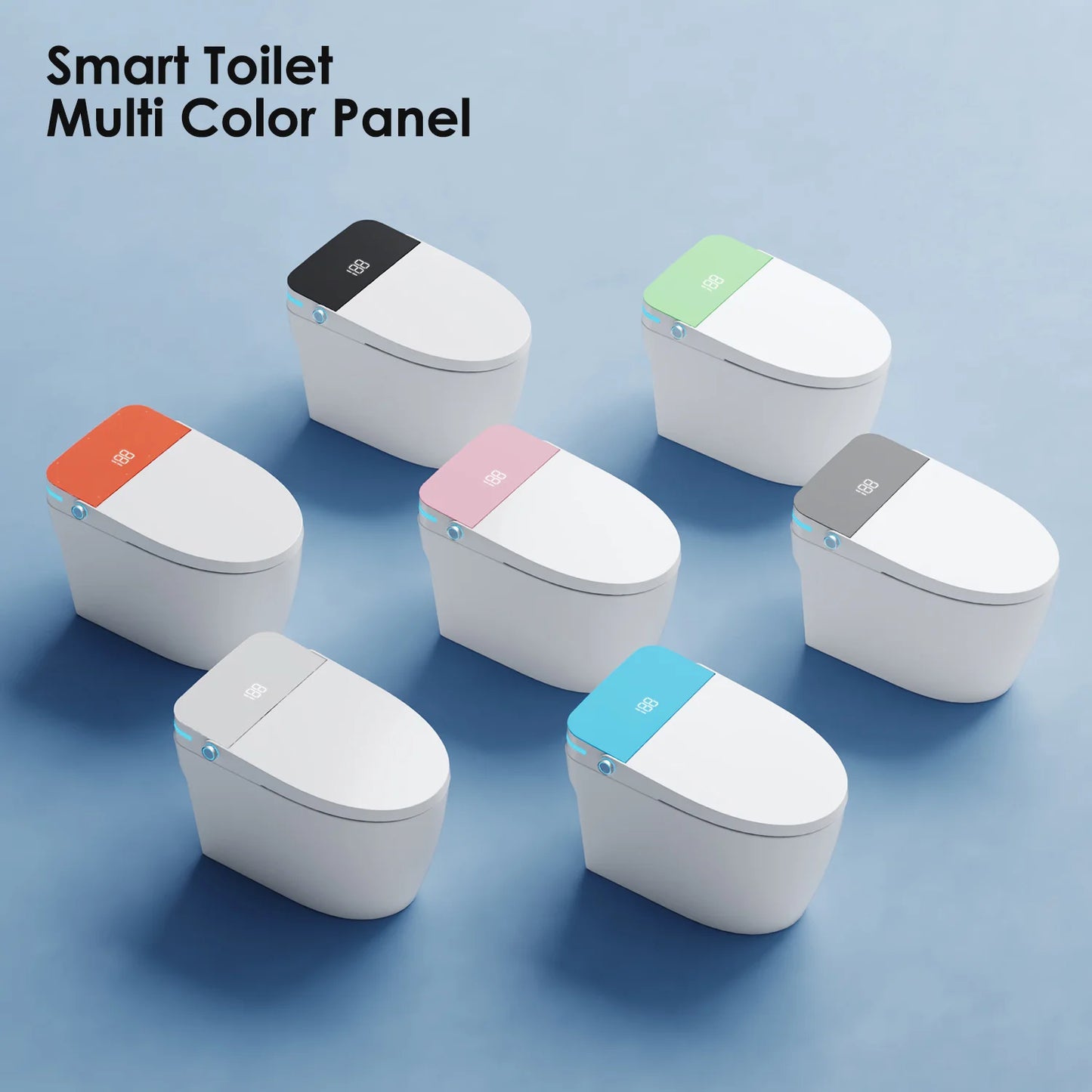 Tankless Orange Display Intelligent Toilet Floor Mounted Ceramic Electric Automatic Smart Bidet Toilet Remote Control Included