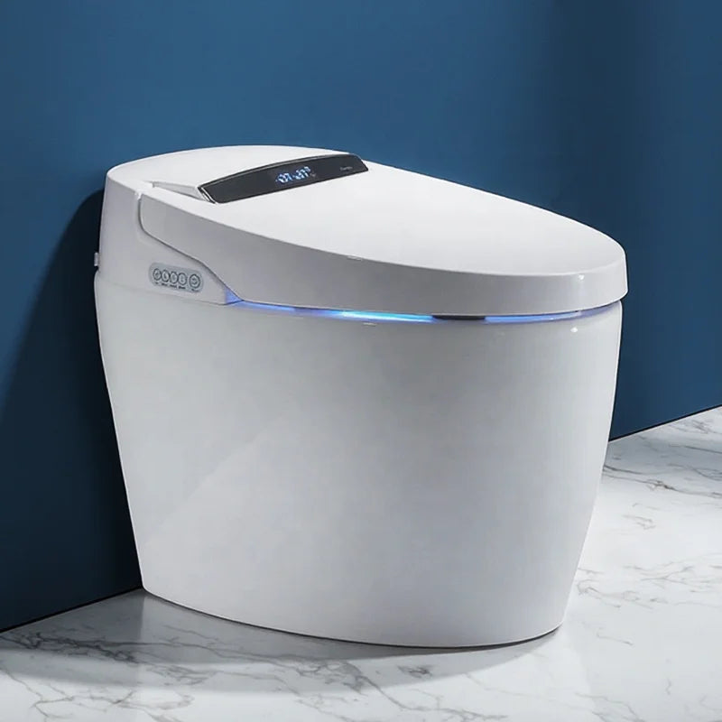 High Quality Deluxe Version Automatic Self Cleaning Ceramic Smart Toilet with Remote Control Seat Heating S-trap Drainage Bidet