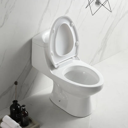 Cheap White Modern Dual-Flush S-Trap One Piece Ceramic Toilet Bowl with Soft Close Toilet Seat