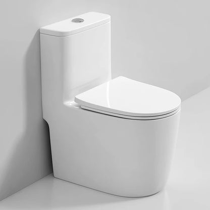 New Design White Elongated Modern S-Trap Floor Mounted Ceramic WC Dual Flush Bathroom Sanitary Ware One Piece Toilet