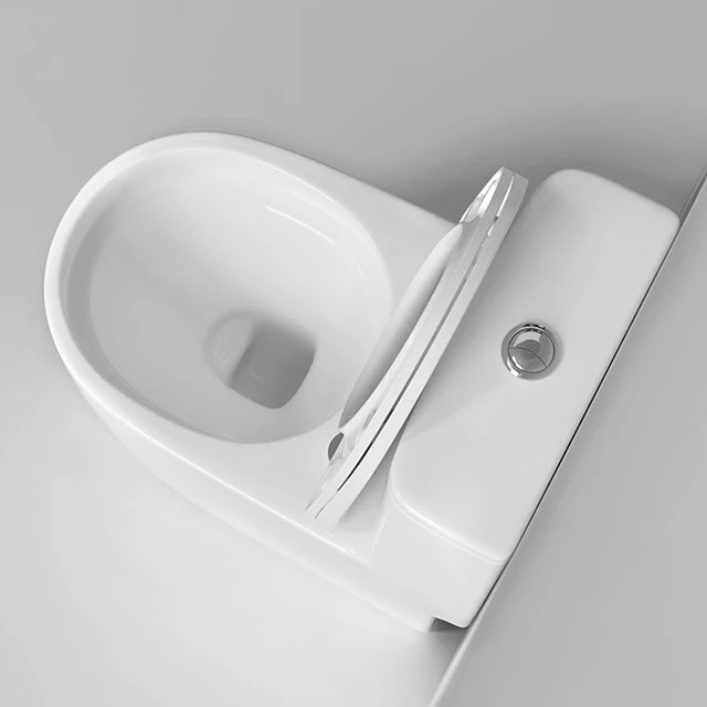 New Design White Elongated Modern S-Trap Floor Mounted Ceramic WC Dual Flush Bathroom Sanitary Ware One Piece Toilet