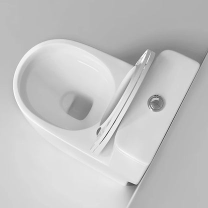 New Design White Elongated Modern S-Trap Floor Mounted Ceramic WC Dual Flush Bathroom Sanitary Ware One Piece Toilet
