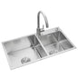 Latest Trend Nano Black Double Bowl Handmade Kitchen Sink 304 Stainless Steel Undermount Sink