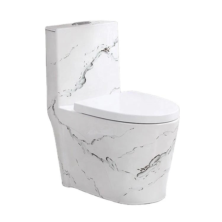 Hotel Marble Colored Water Closet Bathroom Floor Mounted Ceramic WC Toilet With WDI Flush Valve