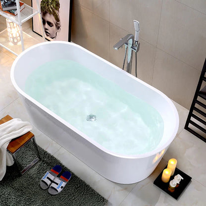 MUBI Fashion White Indoor Freestanding Soaking Bathtub Oval Bathroom Extra Large Bath Tub for Adults