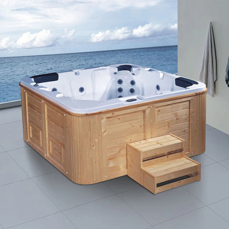 Luxury Hot Tubs Jaccuzi Outdoor Spa 4 Person Hidromasaje Bathtubs Square Plastic Soaking Jaccuzi