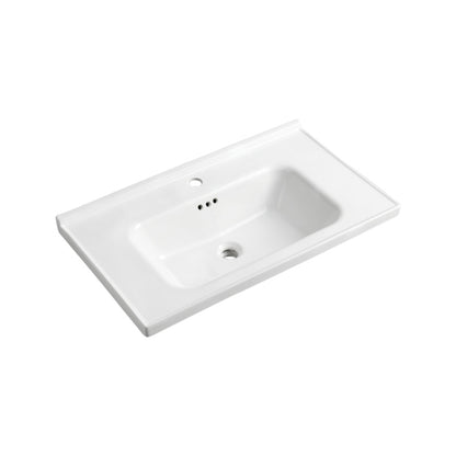 Factory Direct Sales Modern White Rectangle Ceramic Bathroom Vanity Cabinet Basin for Villa & Apartment