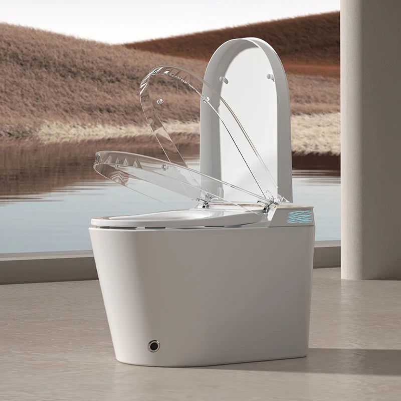 Hot Selling Floor Mounted Ceramic Smart Toilet Bowl Remote Control Heated Seat Air Drying Hotel Aroma Air Purification Function