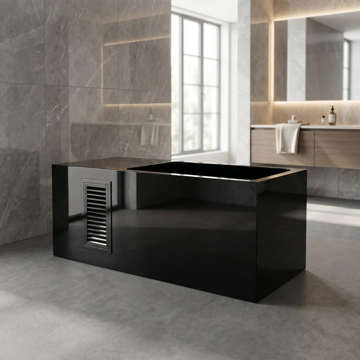 Acrylic Freestanding Black Ice Bath Tub Commercial Athlete Muscle Recovery Cold Plunge Tub with Chiller