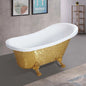 Retro Acrylic Claw Foot Freestanding Bathtub White Soaking Bathroom Tub With Four Legs