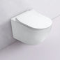 Wall Hung Toilet with P-Trap Ceramic Rimless Bowl Dual-Flush Slow Closing Bidet Concealed Tank Gravity Flushing
