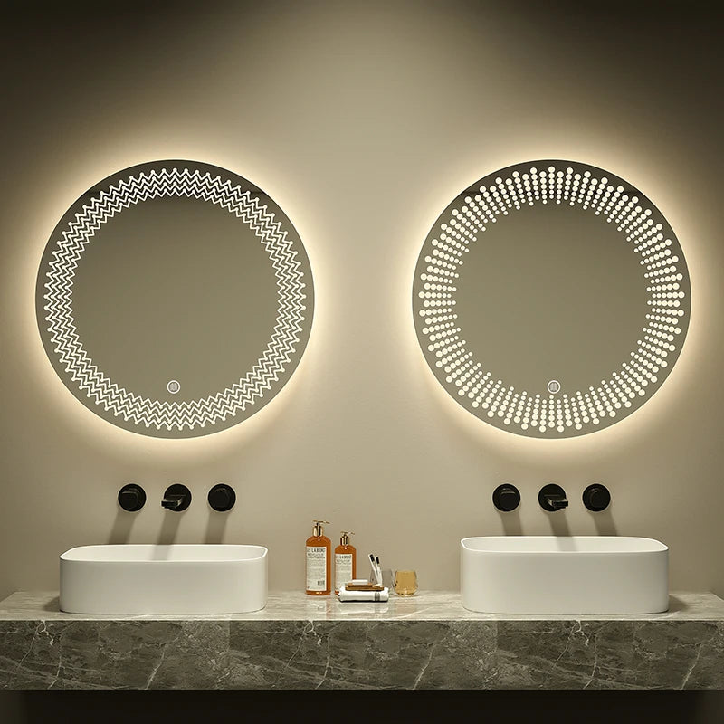 Modern Illuminated Led Smart Mirror Adjustable Light Touchable Screen Wall-Mounted Design for Hotel Bathroom Use 2-Year Warranty