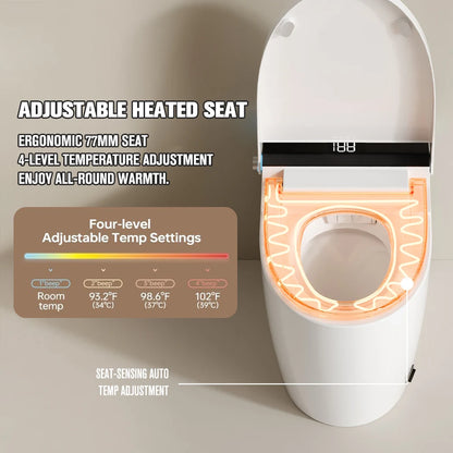 Tankless Orange Display Intelligent Toilet Floor Mounted Ceramic Electric Automatic Smart Bidet Toilet Remote Control Included