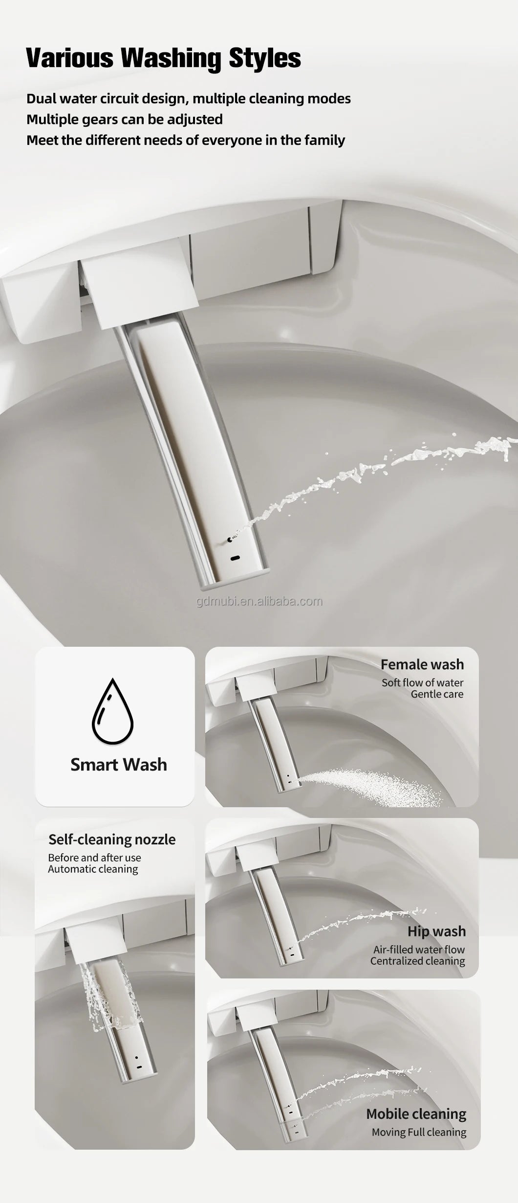 Tankless Orange Display Intelligent Toilet Floor Mounted Ceramic Electric Automatic Smart Bidet Toilet Remote Control Included