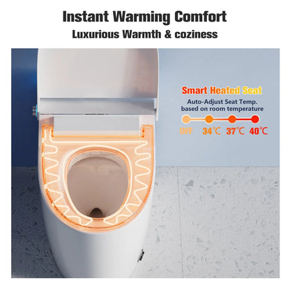 Simple Version Smart Bathroom Electric Bidet Toilet Bowl Ceramic Sanitary WC S-trap Heated Seat Night Light Toilet