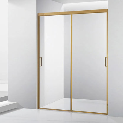 MUBI Custom Size Modern Hotel Bathroom Shower Enclosure Triple Brushed Stainless Steel Tempered Glass Sliding Double Door