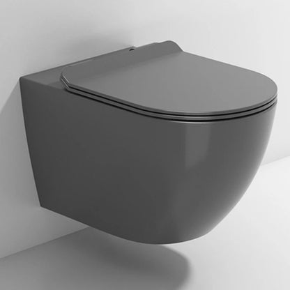 Rimless Water Closet P Trap Ceramic Two Piece Black Toilet Bowl Bathroom Wall Hung WC Toilet Set