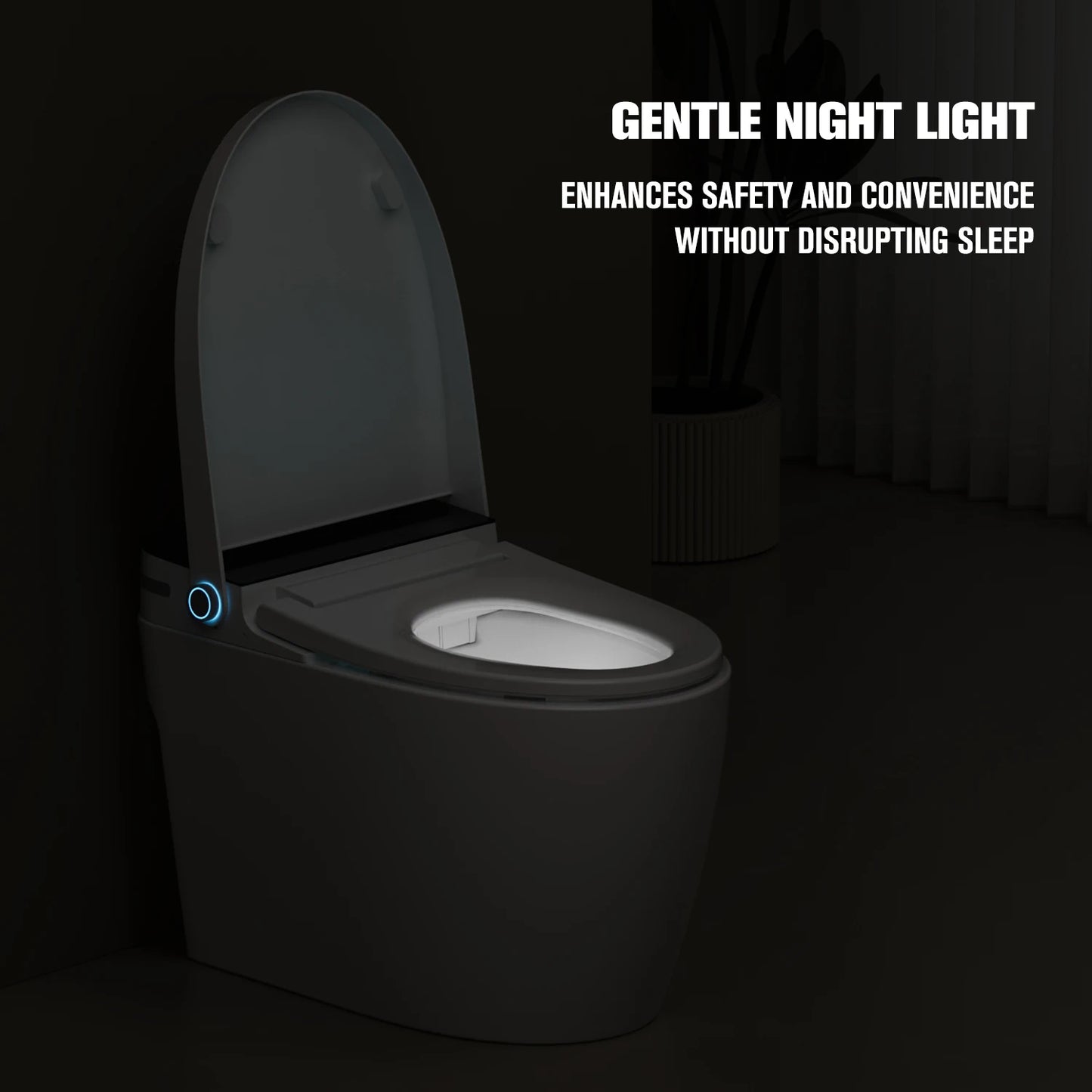 Simple Version Floor Mounted Smart Toilet with Bidet, S-Trap Drainage and Seat Heating