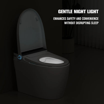 Simple Version Floor Mounted Smart Toilet with Bidet, S-Trap Drainage and Seat Heating