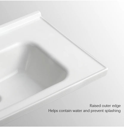 Factory Direct Sales Modern White Rectangle Ceramic Bathroom Vanity Cabinet Basin for Villa & Apartment