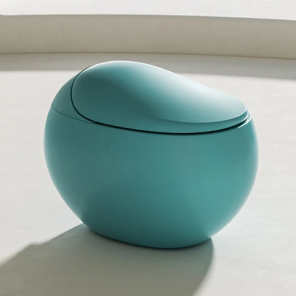 Innovation Fully Automatic Sensor Flush Intelligent Toilet Egg Green WC Bowl Smart Toilet Rounded Curves Remote Control S-Trap