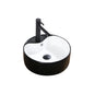 Square Bathroom Black Ceramic Round Countertop Wash Basin Bowl White Table Top Lavatory Sink