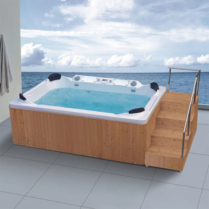 Luxury Hot Tubs Jaccuzi Outdoor Spa 4 Person Hidromasaje Bathtubs Square Plastic Soaking Jaccuzi