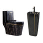 One Piece Black Gold Toilet Bowl Combo Luxury Water Closet Ceramic Bathroom WC Toilet Sink Set