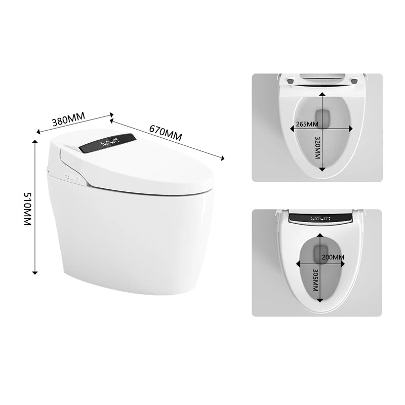 High Quality Deluxe Version Automatic Self Cleaning Ceramic Smart Toilet with Remote Control Seat Heating S-trap Drainage Bidet