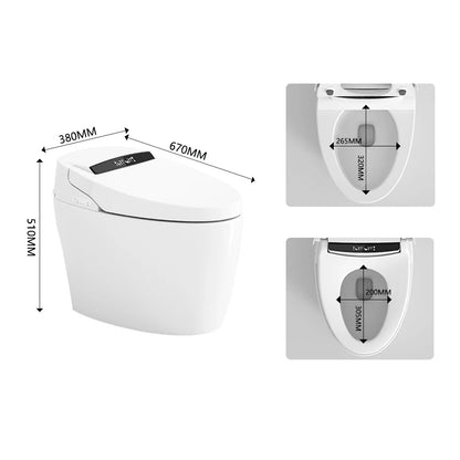 High Quality Deluxe Version Automatic Self Cleaning Ceramic Smart Toilet with Remote Control Seat Heating S-trap Drainage Bidet