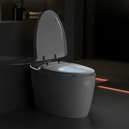 7002 Deluxe Ceramic Self Cleaning Electric Smart Bidet Toilet S-trap Drainage Heated Seat Dual-Flush Automatic Remote Control