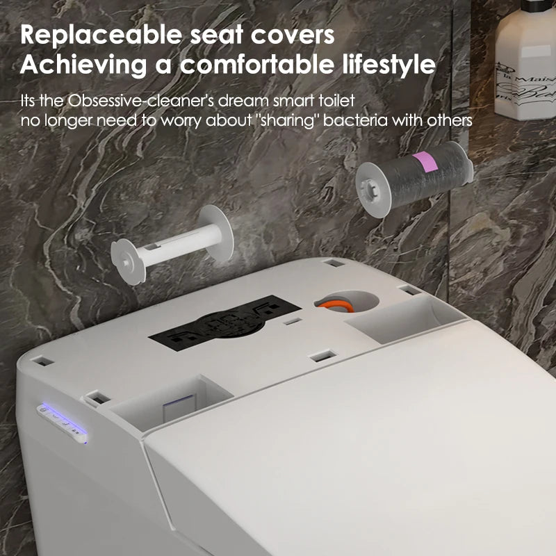 MUBI New Design One Piece WC Bidet Ceramic Bathroom Smart Toilet with Automatic Film Sleeving Changing and Seat Heating