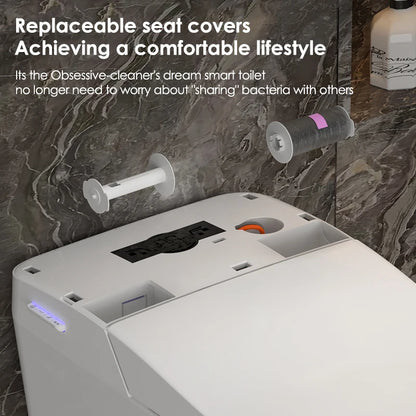 MUBI New Design One Piece WC Bidet Ceramic Bathroom Smart Toilet with Automatic Film Sleeving Changing and Seat Heating
