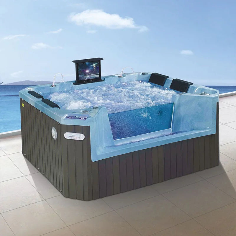 Luxury Hot Tubs Jaccuzi Outdoor Spa 4 Person Hidromasaje Bathtubs Square Plastic Soaking Jaccuzi