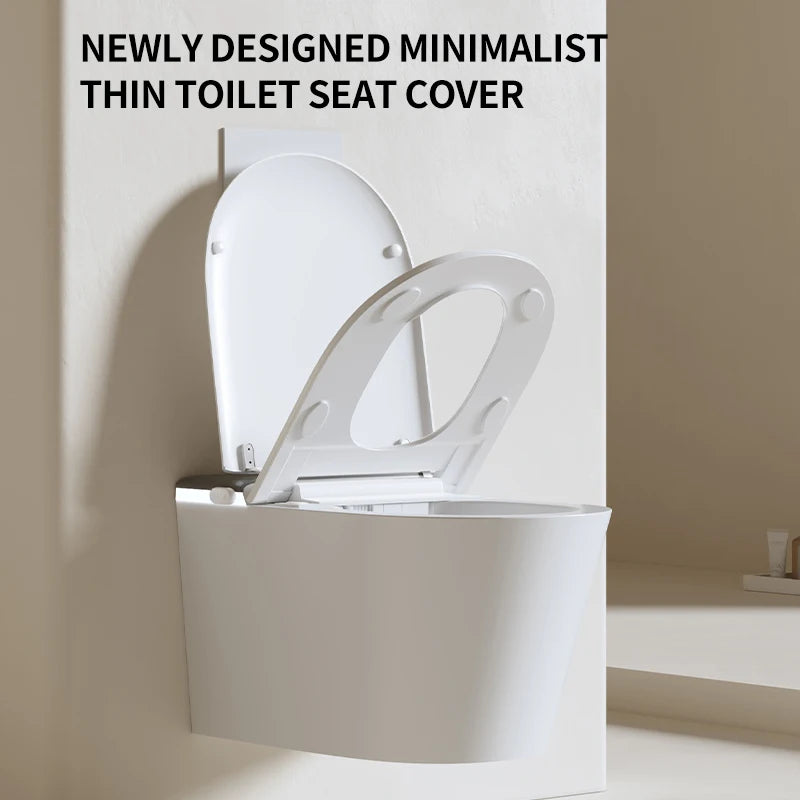 Rimless Smart Toilet Bidet Wall Mounted Self Cleaning P Trap Suspended WC Intelligent Automatic Wall Hung Smart Toilet