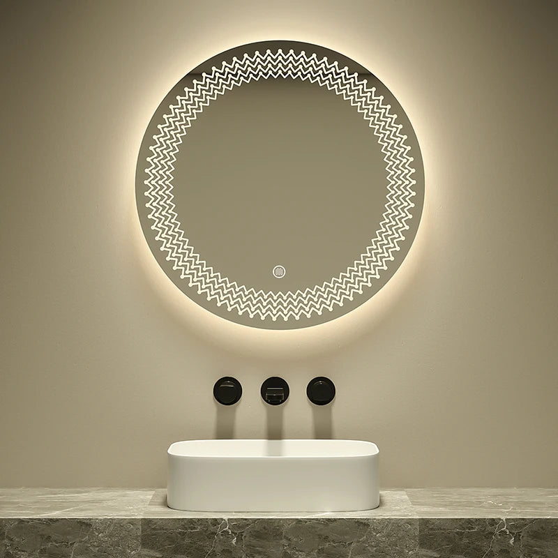 Modern Illuminated Led Smart Mirror Adjustable Light Touchable Screen Wall-Mounted Design for Hotel Bathroom Use 2-Year Warranty