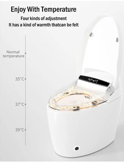 High Quality Deluxe Version Automatic Self Cleaning Ceramic Smart Toilet with Remote Control Seat Heating S-trap Drainage Bidet