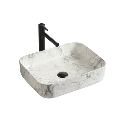 Decoration Small Rectangle Ceramic Bowl Sinks Countertop Marble Sink Wash Basin for Bathroom