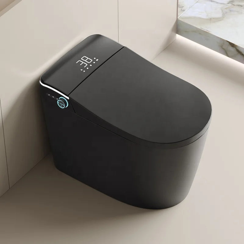 New Design Warm Heating Ceramic Automatic WC Electronic Control Intelligent Toilet Black Smart Toilet
