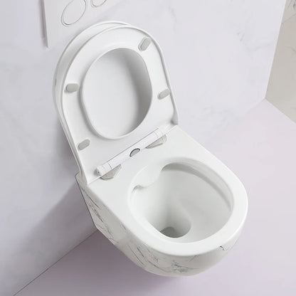مرحاض سيراميك معلق على الحائط من الرخام مخصص، مرحاض WC بتدفق جاذبية، مرحاض معلق بدون حافة