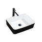 Square Bathroom Black Ceramic Round Countertop Wash Basin Bowl White Table Top Lavatory Sink
