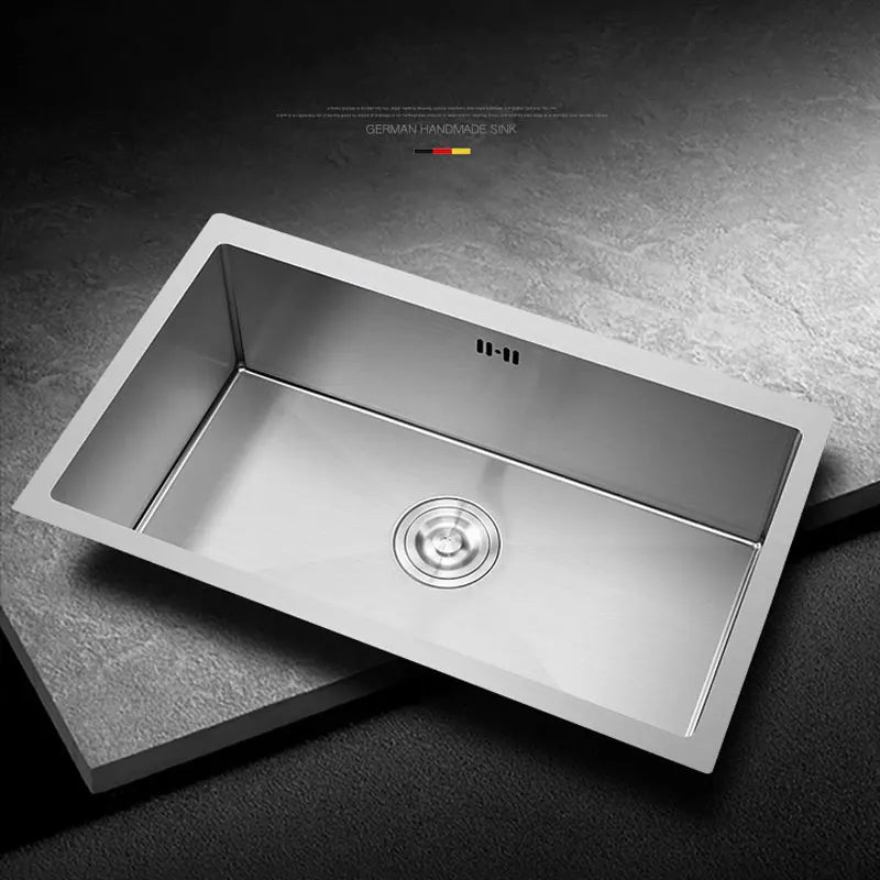 Stainless Steel Nano Wash Basin Single Bowl Undermount Kitchen Handmade Sink Silver-white Polished Modern Design Without Faucet