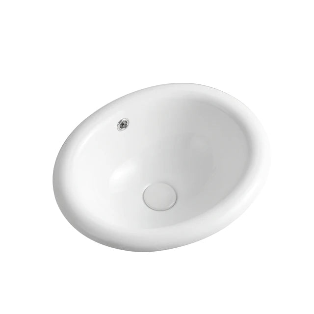 High Quality MUBI Modern Counter Top Oval Semi Recessed Easy Clean Ceramic Bathroom Vanity Sink with 2-Year Warranty