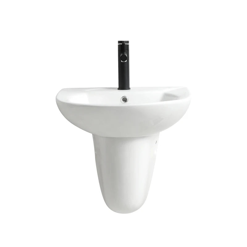 Bathroom Wall Hang Hand Wash Basin Sink White Ceramic Two Piece Half Pedestal Basin