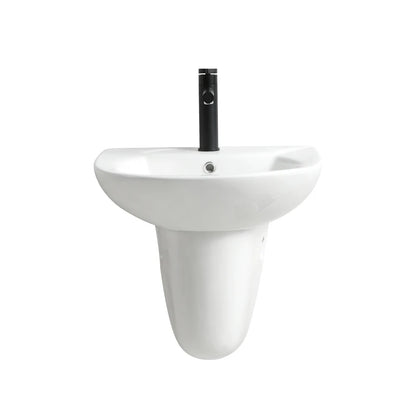 Bathroom Wall Hang Hand Wash Basin Sink White Ceramic Two Piece Half Pedestal Basin