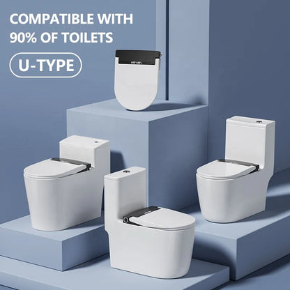 Smart Ultra-Thin Electric Bidet Toilet Seat with Heating Cleaning Remote Control Plastic Elongated Seat Modern Design