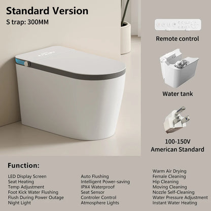 High Quality Electric Smart Toilet Ceramic WC Bathroom Elongated Bowl Floor Mounted Automatic Flush Toilet Bidet Remote Function