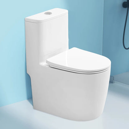 New Design White Elongated Modern S-Trap Floor Mounted Ceramic WC Dual Flush Bathroom Sanitary Ware One Piece Toilet