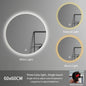 60cm Modern Illuminated Bathroom Mirror with Adjustable Color Temperature LED Light Smart Mirror Moisture Proof Wall Mounted