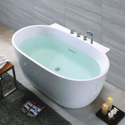 MUBI Fashion White Indoor Freestanding Soaking Bathtub Oval Bathroom Extra Large Bath Tub for Adults